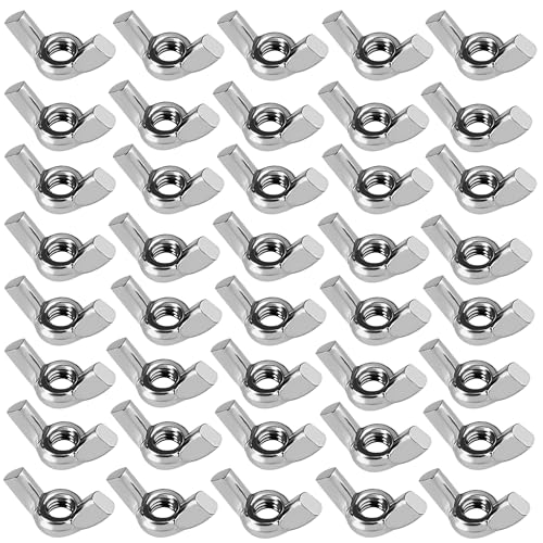 120 Piezas M6 Tuecas de Mariposa de Alas de Acero Palomilla de Fácil Apriete para la Sujecion de Tornillos Rosca Métrica Hembra Wing Nuts para Herramientas de Bricolaje