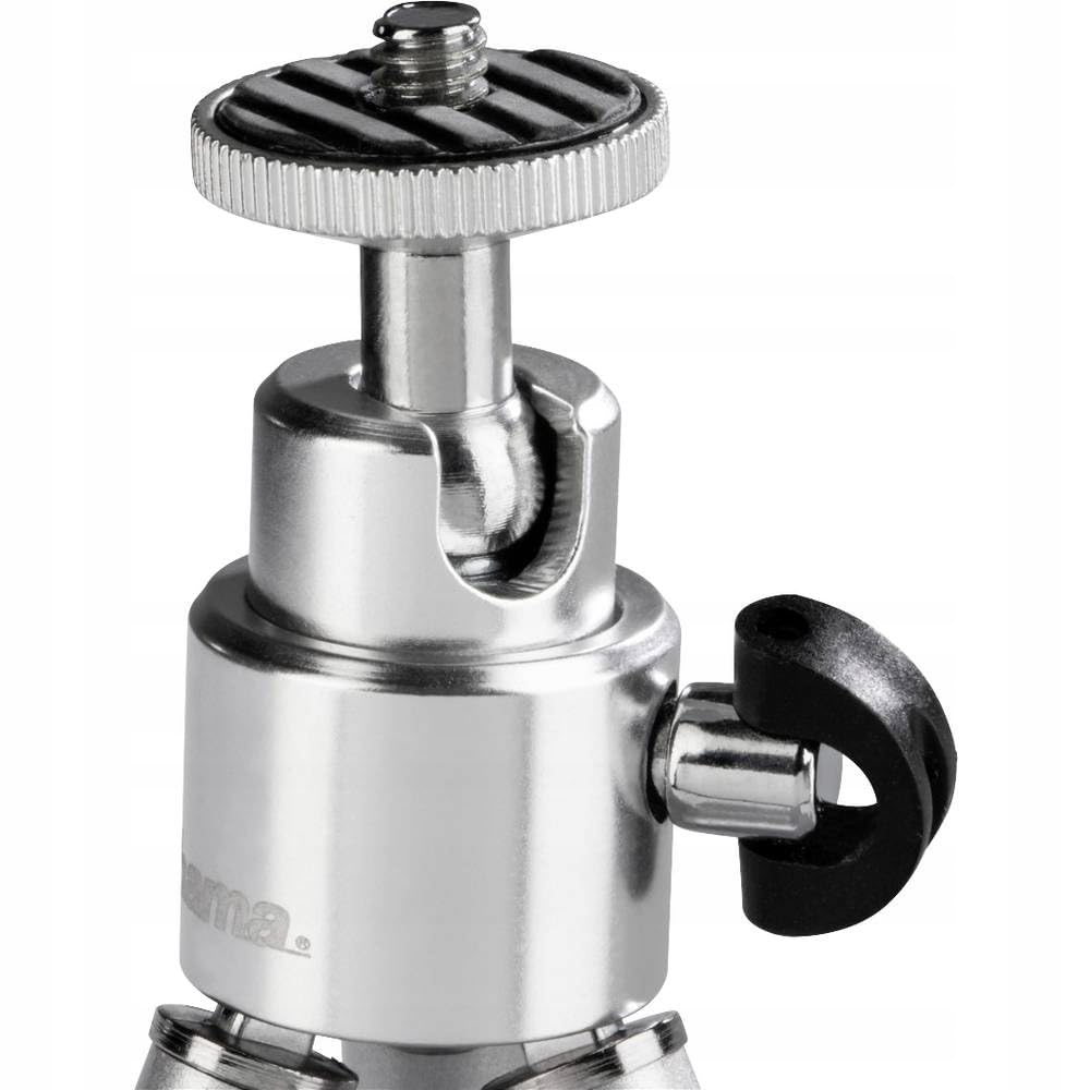 Hama Mini treppiede con testa a sfera 3D per cellulare, fotocamera o action cam, mini treppiede in metallo - argento