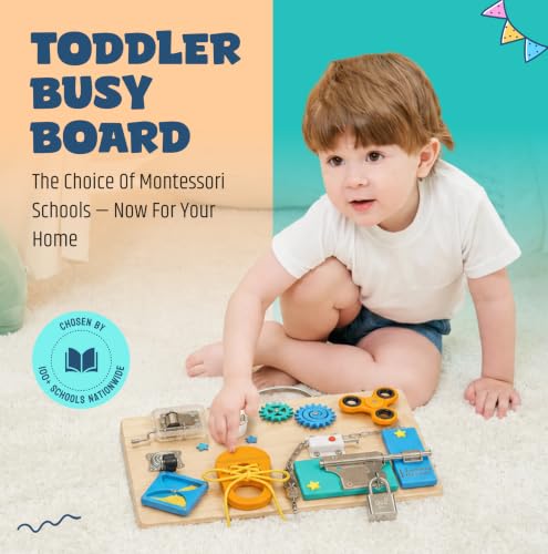 Image of Jumble Dream Montessori Busy Board, Sensory Toddler Toy 3+, Tropical Twist