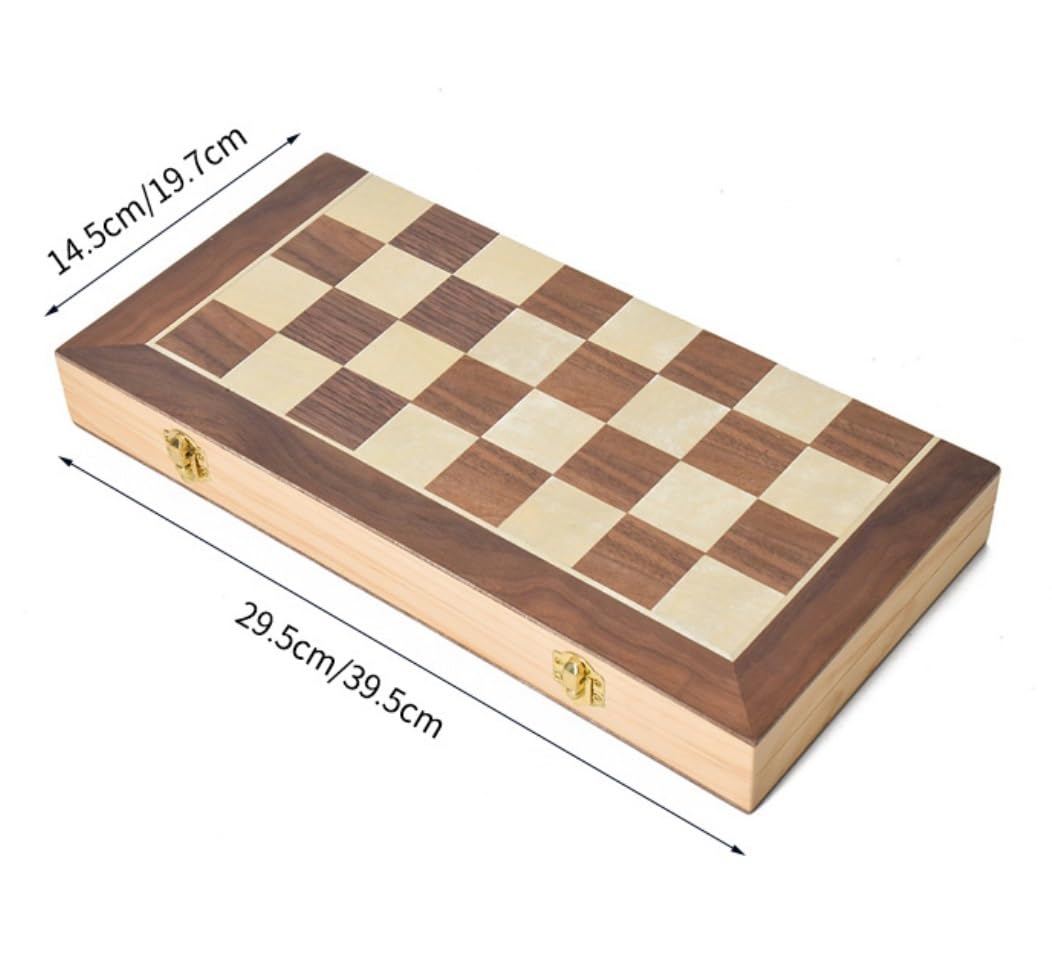 gry podróżne, Szachy Zestaw szachowy Prezent Magnetyczny drewniany zestaw z uciekającym schowkiem składanym(29.5 * 29.5cm)
