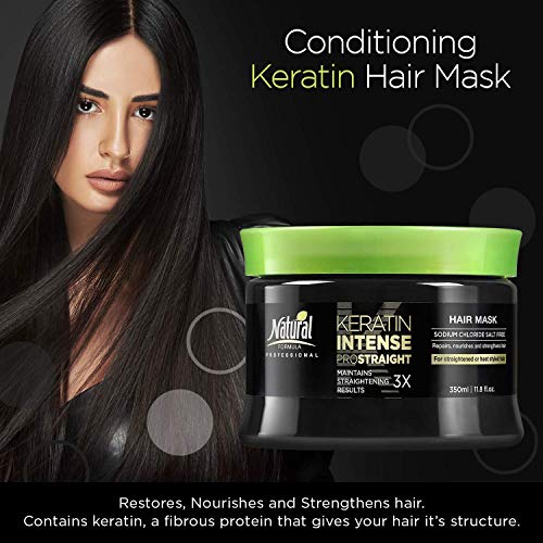 Natural Formula Keratin Hair Mask - Intense Repair Keratin Mask, Hair Mask for Frizzy Hair - Keratin Enriched Hair Care, Hair Mask for Dry Damaged Hair, Advanced Hair Moisturizer & Hair Masks - 350ml - Image 3