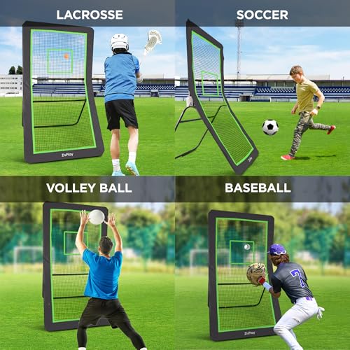 Backyard Lacrosse and Volleyball Rebounder with Adjustable Angles and Ball - For Lax and Volleyball Practice