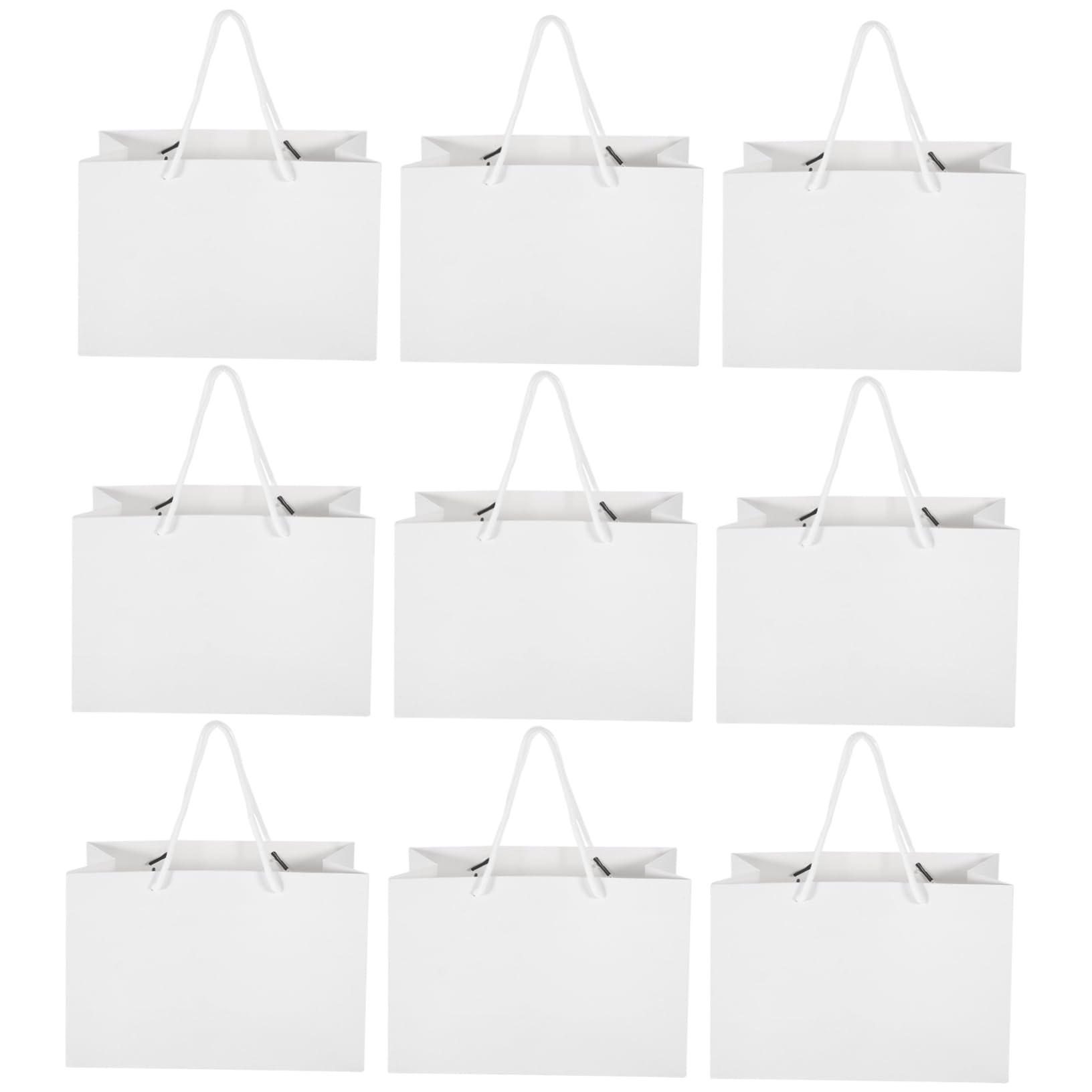POPETPOP Kleiner Papiertüten 20 aus Papier und Baumwolle Weiße mit Griff Wiederverwendbar Geschenktüten im 20 Stück-pack für Geburtstag und Besondere Anlässe