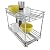 Lynk Professional Double Drawer Pull Out Two Tier Sliding Under Cabinet Organizer, 11w x 21d x 16h -inch, Chrome