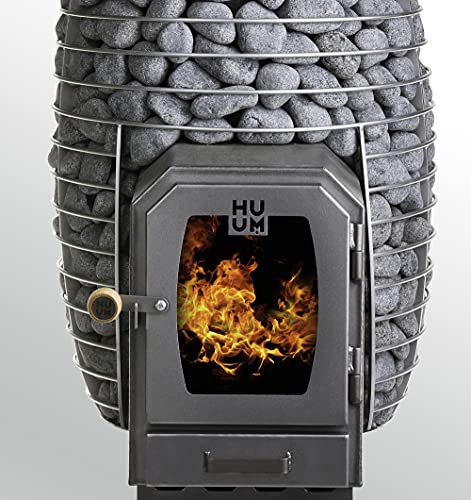 HUUM Hive Wood 17 kW LS Sauna Stove, 286 pounds of Rounded Olivine Stones Included (for saunas Between 280-565 cu ft.)