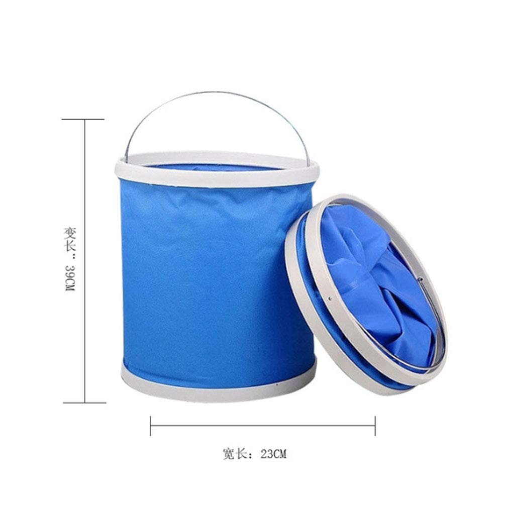 Portable Seau Pliant, Portable Seau Pliable Transporteur d'eau Bac De Lavage pour Camping Randonnée Pêche Voyage, 9L Multifonction