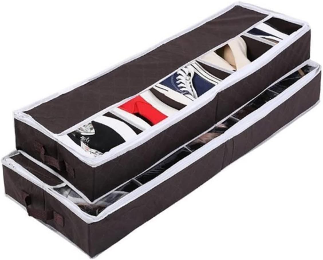 Cabilock Visible Window Non-woven Shoes Box Large Capacity Folding Shoes Storage Bag Space-saving Home Storage