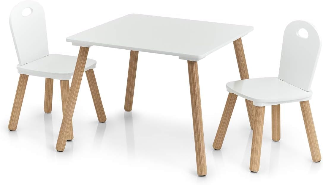 Tavolino E Sedie Bambini Con Forma Coniglio - Set Mangiare E Dipingere, MDF E Legno - Foto 7