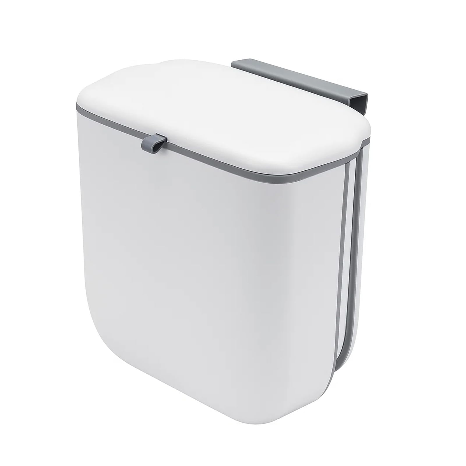 BREEZENEST Foldable Under Kitchen Counter Bin with Lid โ 10L Wall-Mounted Food Waste Caddy for Cabinet Door, Compact Trash Can for Kitchen, Bathroom, RV, Motorhome, Odor-Resistant & Easy to Clean