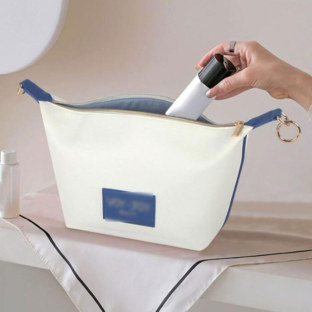 Komfortabel Reise-Kulturbeutel aus Leder, große Kapazität, tragbare Kosmetiktasche, modische Waschtasche Praktisch