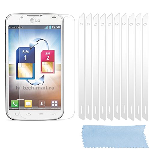 Cadorabo LG Optimus L5 II (2.Gen.) Pellicola Protettiva Display in Alta TRASPARENZA - 10x Pezzi di Foglio per la Protezione dello Schermo - Film High Clear Trasparente AntiGraffio