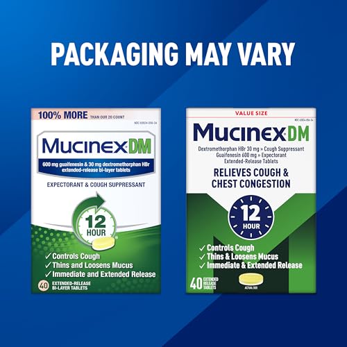 Mucinex DM 12Hr Chest Congestion & Cough Medicine For Adults, Cold And Cough Medicine for Excess Mucus Relief, 600 mg Guaifenesin & 30 mg Dextromethorphan HBr, 40 Bi-Layer Tablets - image 8
