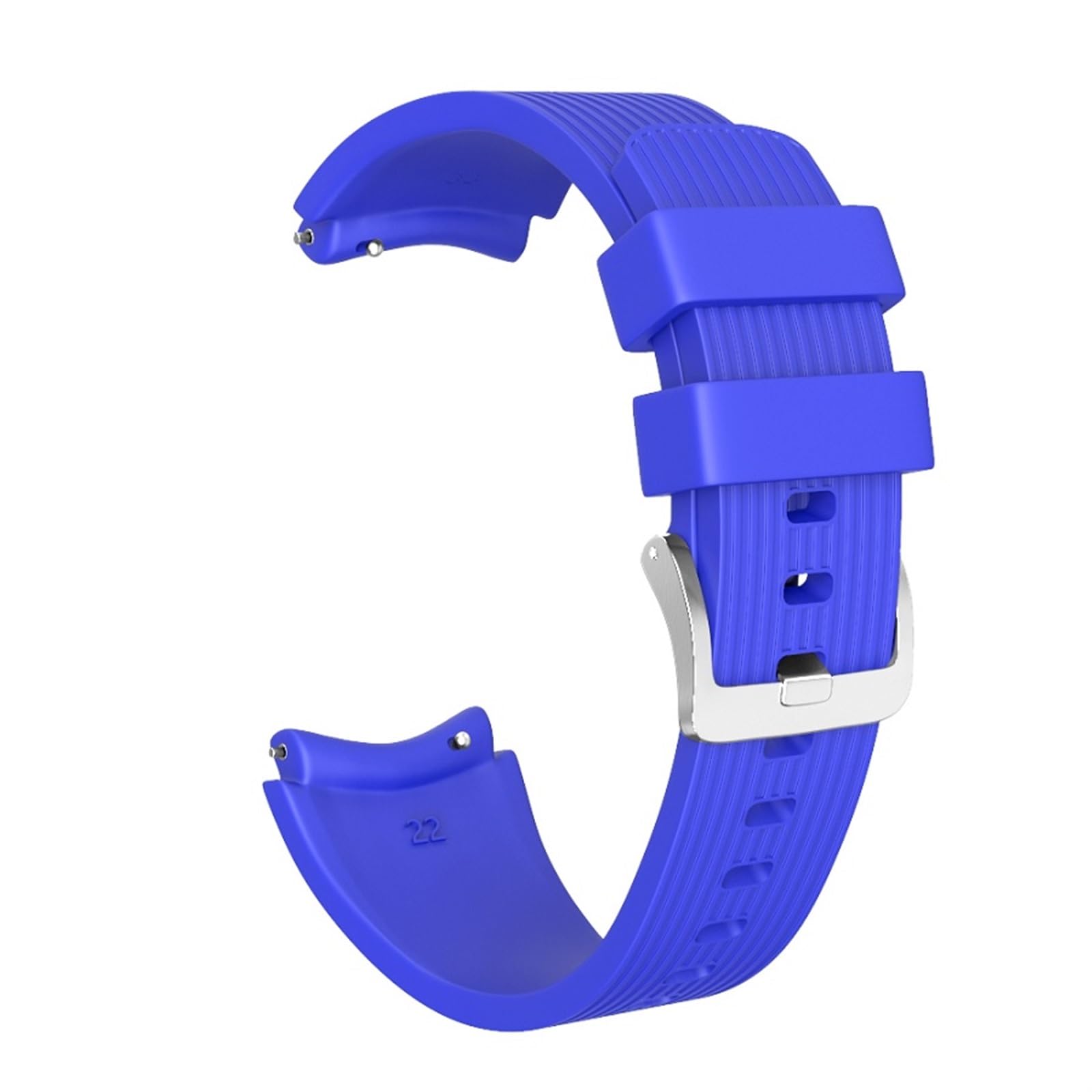HABITZ Szerokość 22 mm kompatybilna for opaską Samsung Gear S3 miękki silikonowy pasek silikonowy pasek do zegarka kompatybilny for opaską Samsung Galaxy 46 mm Frontier (Color : Royal blue, Size : 2