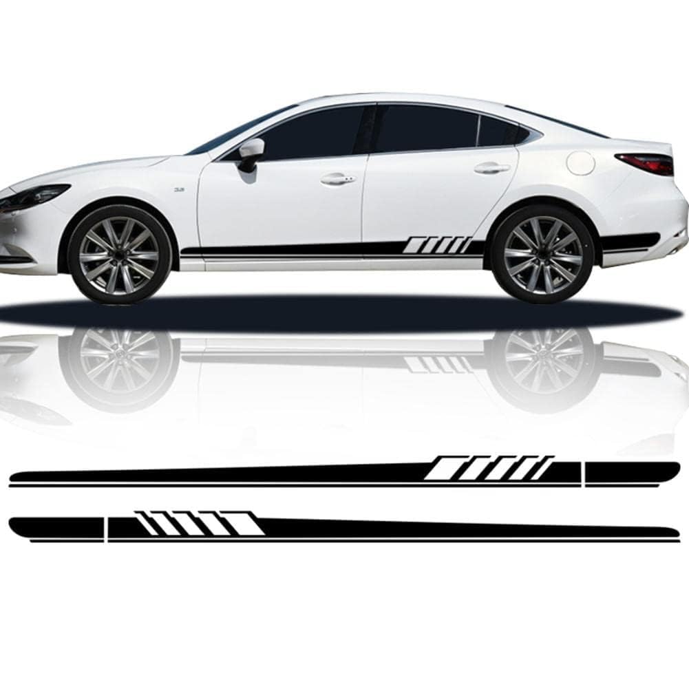UNCLE LIAO Car Side Skirt For Mazda Axela Atenza MS MPS Demio CX-5 CX5 CX-3 CX3 Auto Car Door Sticker Side Step Skirt.,Black