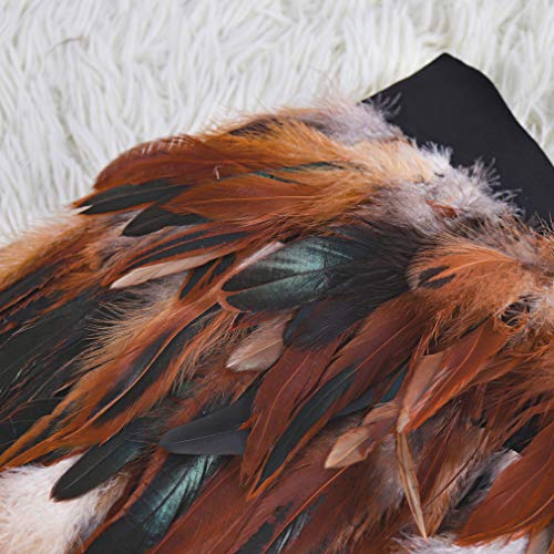 Women's Feathers Shaped Belt Mid-Rise Mini A-line Skirt Lingerie Goth Punk Halloween Club Party Prom Skirt A4