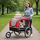 CXWXC Fahrradanhänger für Hunde 2 in 1 Fahrradanhänger & Jogger hundewagen mit Stoßdämpfer, Hundeanhänger Maximale Belastbarkeit 40KG/88LBS (Rot)