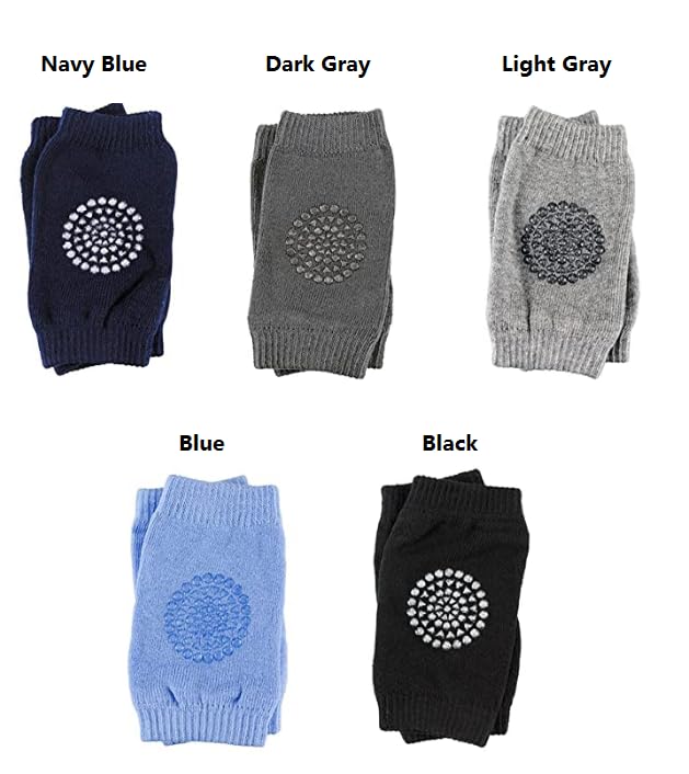 QISLOA Baby Crawling Knee Pads Toddler Leg Warmer Safety Protective Cover Toddlers Learn to Socks Children Short Kneepads Unisex Baby Anti Slip Knee Protectors(5 Pairs)