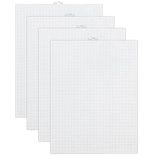 Cldamecy 4 peças 7 folhas de tela de plástico transparente tela de malha para projetos de artesanato, bordado, divisor de aquário de peixes, projetos de malha e crochê (13,2 x 10,2 polegadas)
