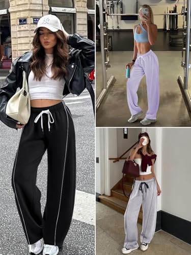Track Pants Women Barrel Wide Leg Sweatpants - Image 3
