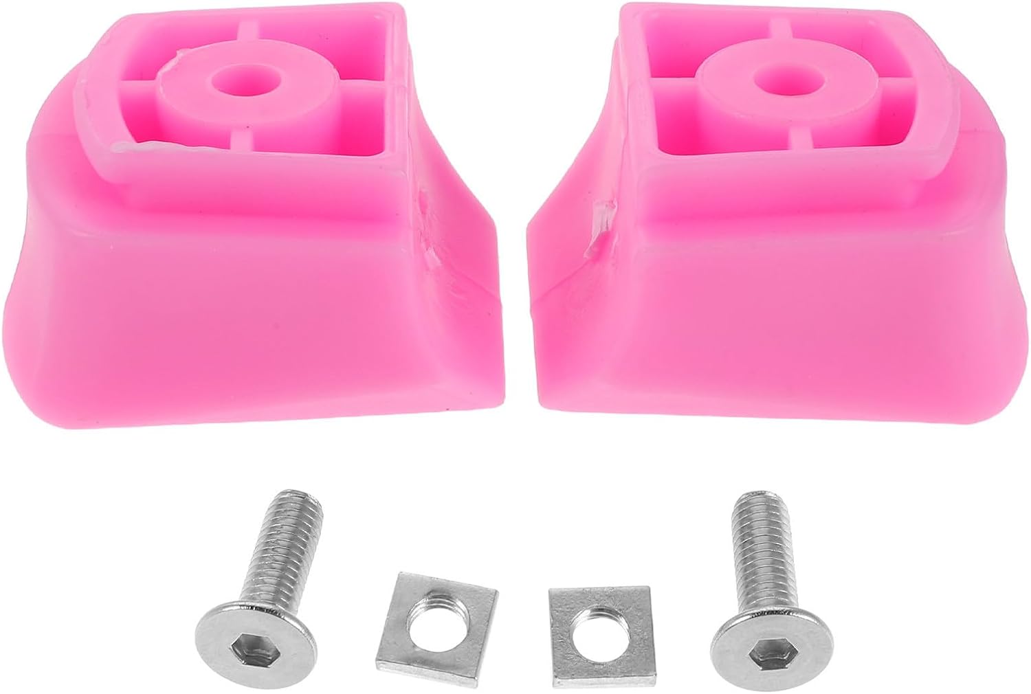 2pcs Pink Roller Skate Brake Stopper Replacement Parts with Screws and Beginners, Rubber and Stainless Steel Material, Universal Compatibility, Easy Installation for Indoor