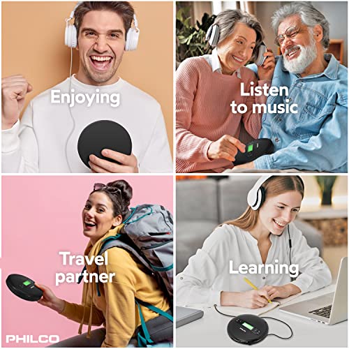 PHILCO Personal CD Player with MP3 Playback, FM Radio & 60 Second Anti-Shock