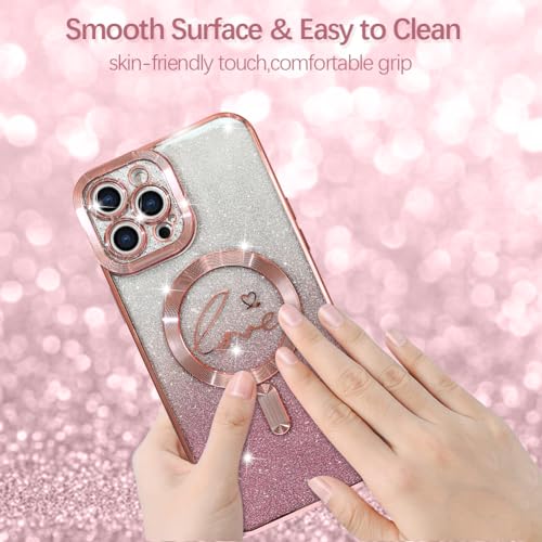Image of ZIYE Magnetic Case Designed for iPhone 12 Pro Glitter Case-Pink