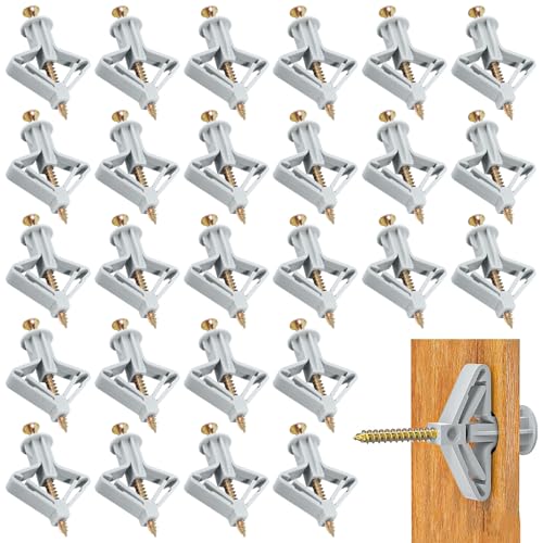 TTYSHIP® 150 Pieces Cheville Brique Creuse, Cheville pour Plaque de Plâtre avec 150 Vis, Chevilles à Cavité Papillon pour Plaques Plâtre, Panneaux Fibres Gypse, Murs Creux