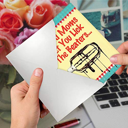 Nobleworks - Funny Vintage Mothers Day Greeting Card - Retro Notecard For Mom Or Stepmom - Lick Beaters 9866 #TOP4