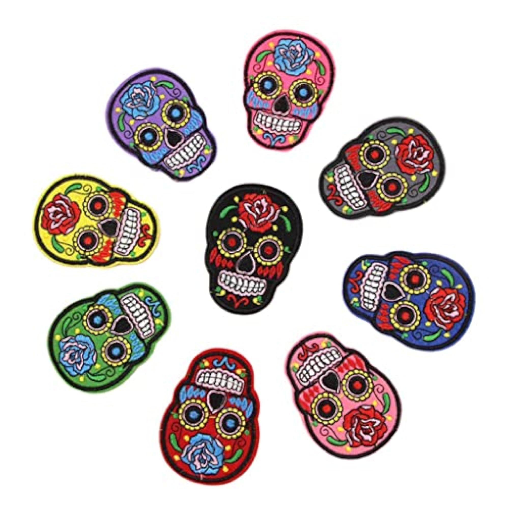 2x8pcs Skull Design Sewing Embroidery Patches