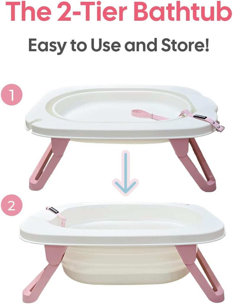 Foldable Dog Bathing Tub, Portable Indoor Pet Wash Station for Small and Medium Dogs, Compact Home Grooming Basin
