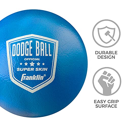 Franklin Sports Conjunto de bolas Dodgeball – Bolas de espuma revestidas com super pele para jogos d