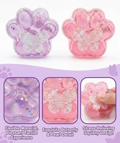 Image of 3PCS Taba Squishy Cat Paw, Taba Squishy for Relaxing Sensory Fidget Pinch Family for Kids Cat Paw Squeeze Cute Beautiful Cat Paw (RED1)