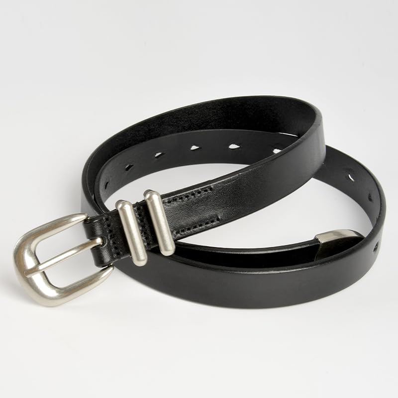 Womens Fashion Genuine Cowhide Leather Belts Ladies Silver Buckle Casual Retro Belts for Jeans Casual Pants2