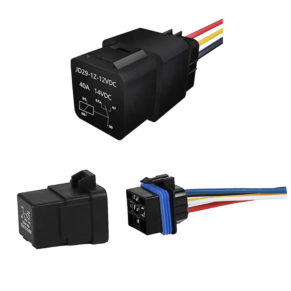 Buy Fire Retardant 12v 40 Amp Relay with Harness,Waterproof 5PIN SPDT Automotive Relay for Fuel