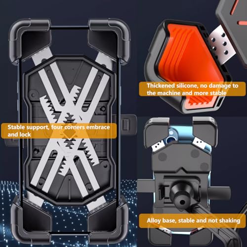 Soporte móvil moto con rotación 360° y anti vibración para Harley Dyna Street Bob 6