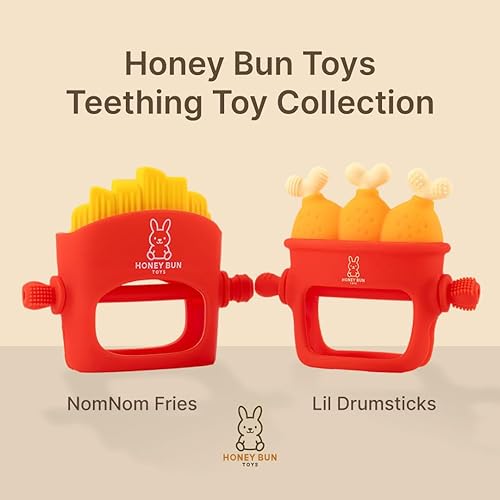 Miniatura 8 de NomNom Fries - Juguete mordedor para bebé, seguro y certificado, diseñado por padres, sin BPA, silicona de grado alimenticio, manoplas de dentición