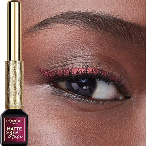 L'oreal Paris Makeup Matte Signature Liquid Dip Eyeliner, Waterproof, Precise And Easy Application, All Day Wear, Vivid Matte Finish, Burgundy, 0.07 Fl; Oz. #TOP6