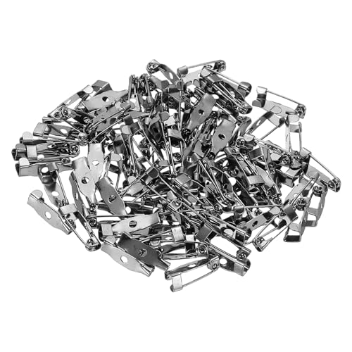 PATIKIL 100 Piezas De Alfileres De Seguridad, 15mm Alfileres De Seguridad para distintivos Etiquetas De Nombre Tiras Planas Pequeñas para Ropa Manualidades DIY, Negro