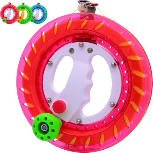 TianYueFly Kite Reel and Kite String Spool,8inches Dia with 1000ft String, with Lock and Connector for Kids & Adults (Red)