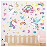 Unicorn Wall Decals Stickers for Girls Room,Large Size Unicorn Wall Stickers Decors for Girls Kids B
