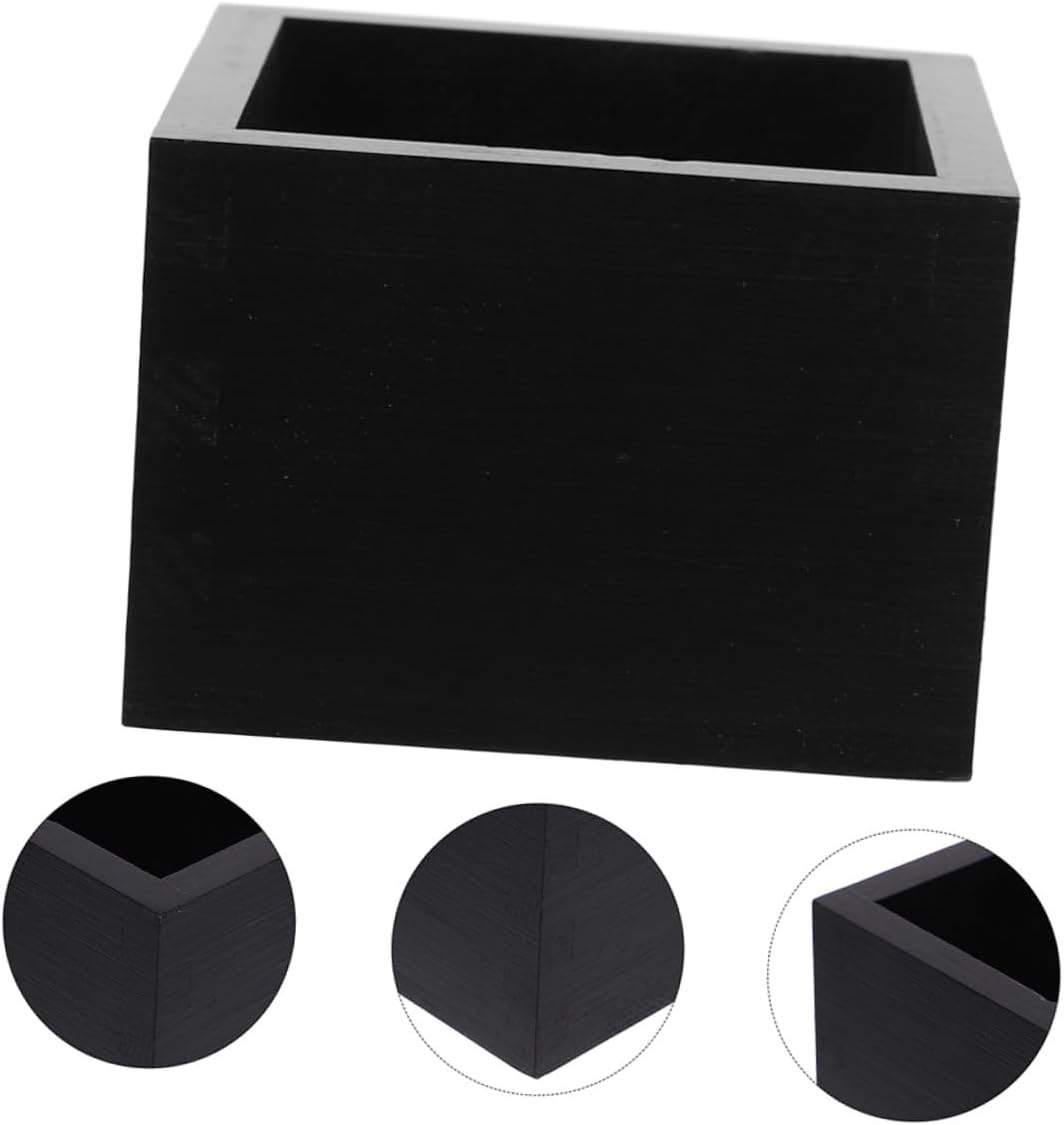 Set of 3 Japanese Square Wooden Sake Cups with Dark Lacquer Finish Traditional Drinking Cups for Sushi Bars and Tea Ceremony Use