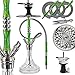 Produktbild ORACLE HOOKAH® Edelstahl Shisha Set 4 Anschlüsse Komplettset Wasserpfeife Epoxidharz Grün 60cm - mit Zubehör wie Schlauch Tonkopf Mundstück (inkl. [4 Schläuch / 4 Mundstücke])