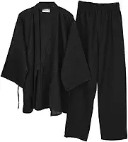 Pijama masculino de algodão quimono japonês