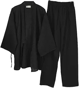 Pijama masculino de algodão quimono japonês