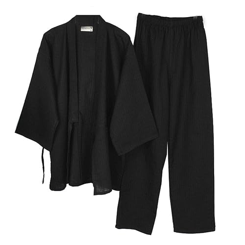 Men's Japanese Kimono Cotton Pajamas Suit