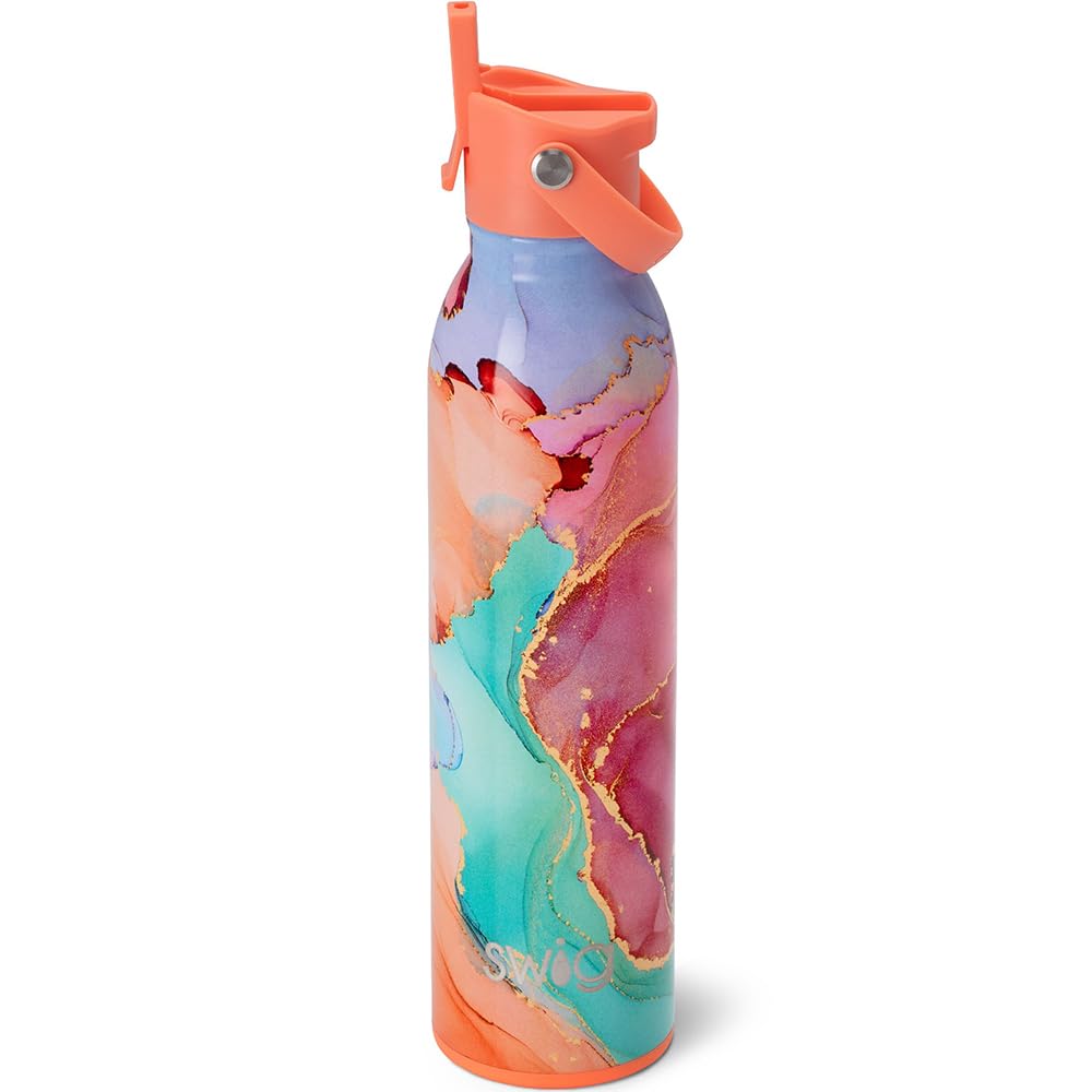 Swig Life Dreamsicle, borraccia termica da 590 ml, da viaggio, con cannuccia e coperchio, adatta al portabicchieri, in acciaio inox