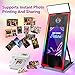 Magic Mirror Photo Booth with Flight Case and Square Fill Light, 65in Movable Mirror Photo Booth Machine with 32in Touch Screen for Events Parties Wedding Rental (Black)