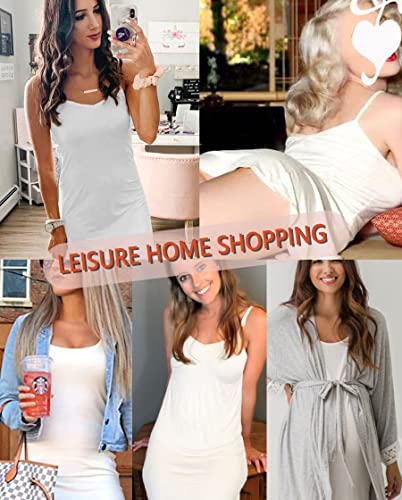 Image of Vlazom Women Full Slips Sexy Soft Slip Dress for Under Dress Spaghetti Strap Cami Slip Chemises V Neck Negligee S-3XL