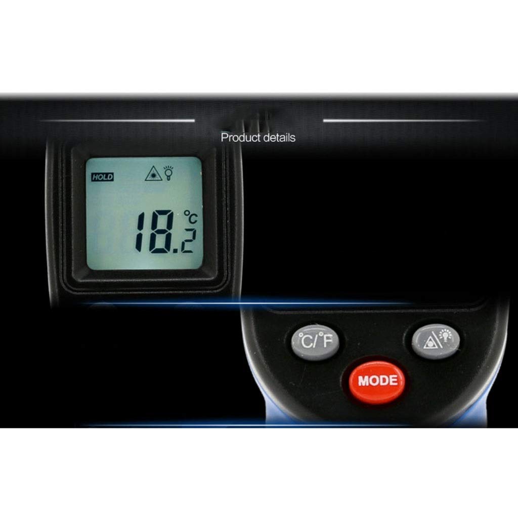 Termometr na podczerwień LCD, elektroniczny termometr, bezdotykowy, bez baterii, -50-530 ℃