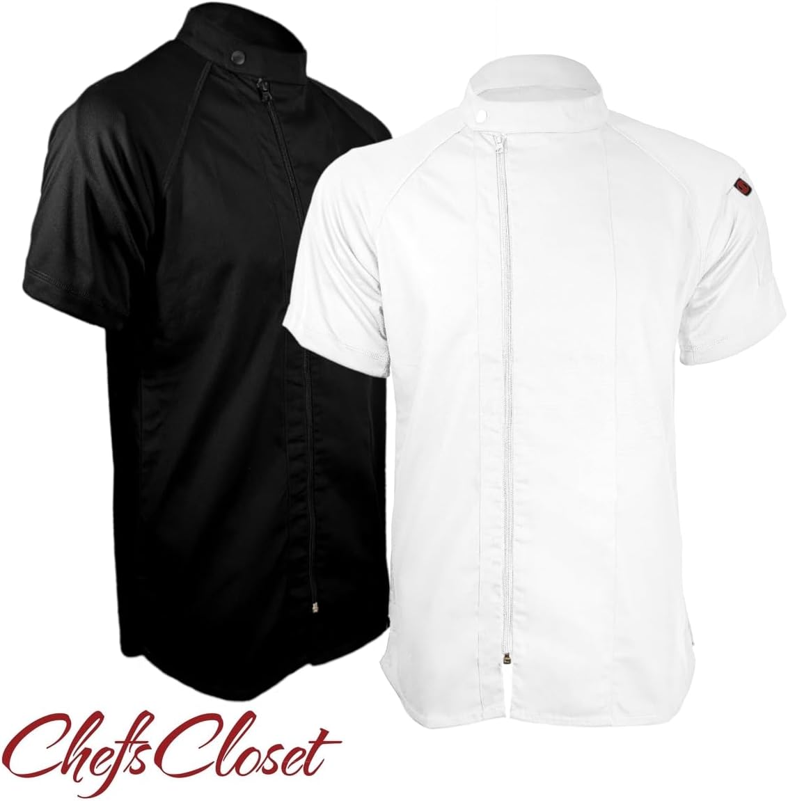 ChefsCloset Jamison Men's Short Sleeve Chef Coat – Modern Mens Chef Jacket for with Offset Zipper and Mesh Panels - Image 6